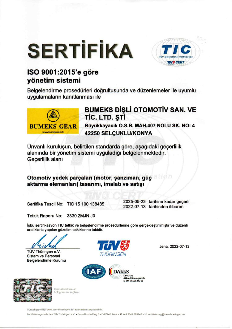 ISO 90001:2015 Yönetim sistemi