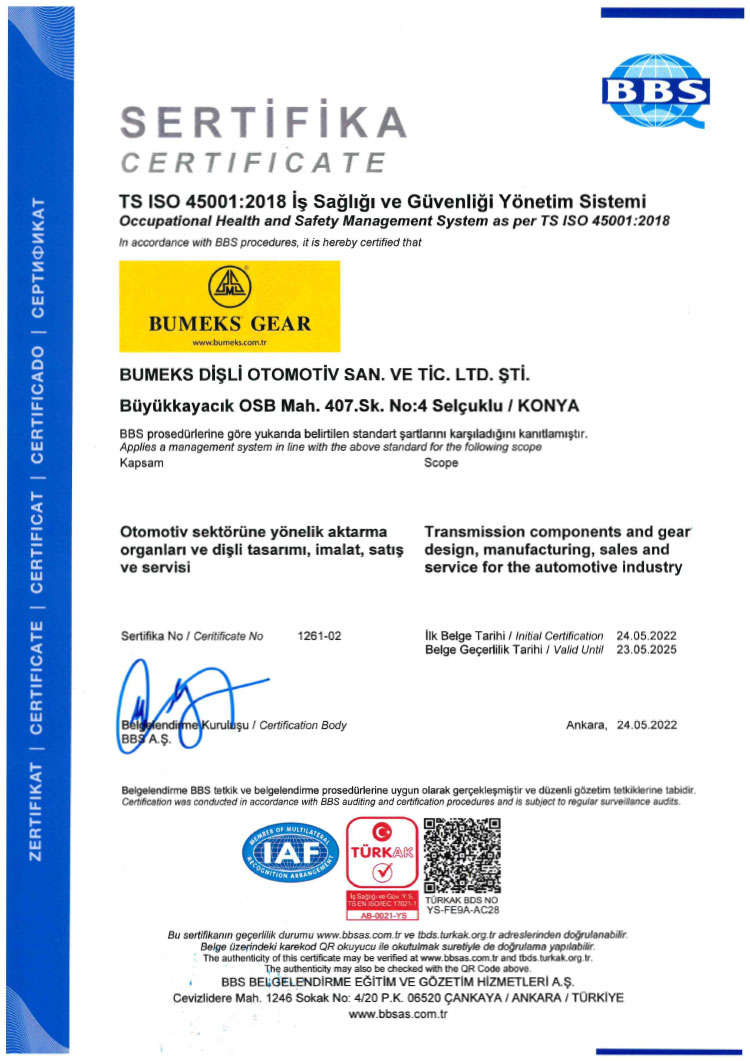 TSE-ISO 45001:2018 İş Sağlığı ve Güvenliği